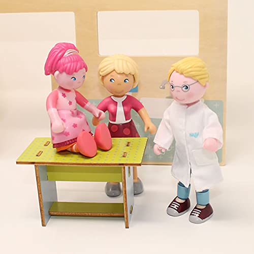 Haba Little Friends Dad Andreas 4.5' Dollhouse Toy Figure With Removable Coat (Doctor, Veterinarian, Scientist)