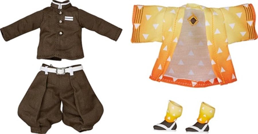Good Smile Demon Slayer: Kimetsu No Yaiba: Zenitsu Agatsuma Nendoroid Doll Outfit Set, Multicolor
