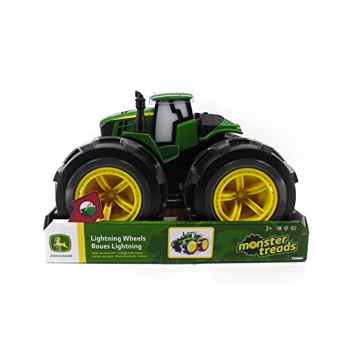 Tomy Monster Treads Lightning Wheels - Deluxe Rainbow Tractor - John Deere Tractor Toys - Light Up Monster Truck Toy With Rainbow Lights And Sounds - Ages 3 Years And Up