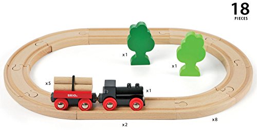 BRIO World - 33042 Little Forest Train Set - enhanced 18-Piece Wooden Toy Train Set with Track and Accessories | Perfect for Kids Ages 3 and Up | FSC Certified for Sustainability