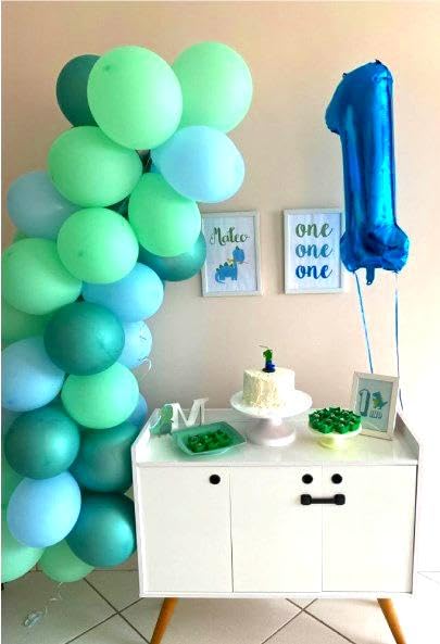 Jumbo Navy Blue Number 1 Balloon 40 Inch, Mylar Foil Number One Balloons For Boy Girl 1St 1 11 21 31 41 51 81 Birthday Party, Gi