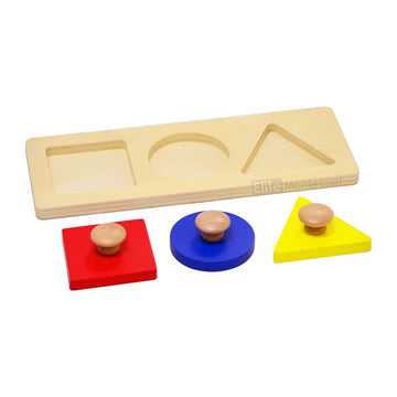 Elite Montessori Jumbo Knob Shape Puzzles - Wooden Learning Material for Preschool Toddlers - Model 799637307070