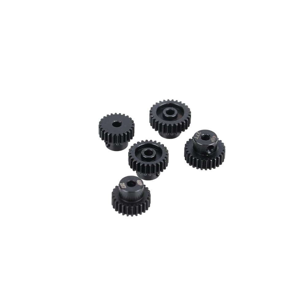 JIECHUN Metal Steel 48P Pinion Gear 24T 25T 26T 27T 28T 3.175mm Shaft Motor Gears Set with Hex Key for 1/10 RC Brushless Brush M