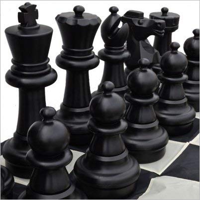 MegaChess Giant Chess Set - 25 Tall King, Premium Black & White Oversized Design with Quick Fold Nylon Mat
