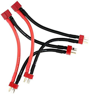 FLY RC 2pcs T Serial Series Connector 1 Female to 2 Male T Plug in Series Power Connector Adapter with 12cm Wire for RC Quadcopt