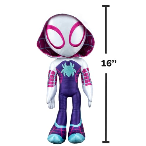 MARVEL Spidey Ghost-Spider 16 Plush Toy with Sounds - Superhero Gifts for Kids Ages 3 and Up