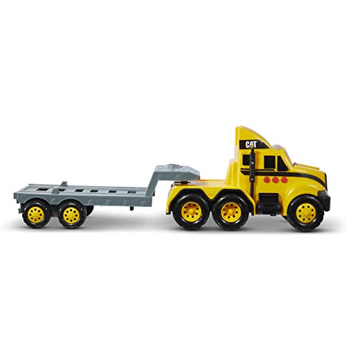 CatToysOfficial, CAT Construction Heavy Mover, Semi Truck and Trailer with Mini Crew Wheel Loader, Lights and Sounds, Ages 3 and