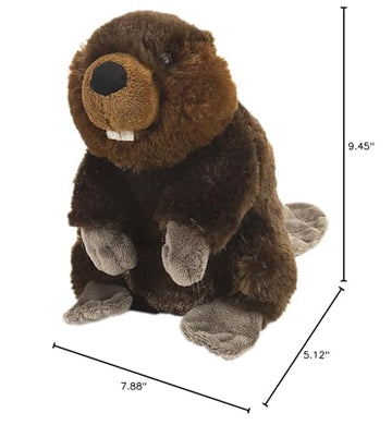 Wild Republic Beaver Plush Toy, 8 Inch Cuddlekins Stuffed Animal, Multi Color Gift for Kids