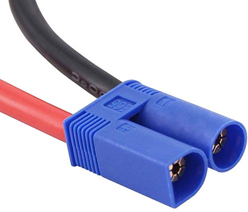 FLYRC 2pcs EC5 Serial Series Battery Connector 12AWG Soft Silicone Wire Cable Adapter for RC Lipo Battery Helicopter Quadcopter