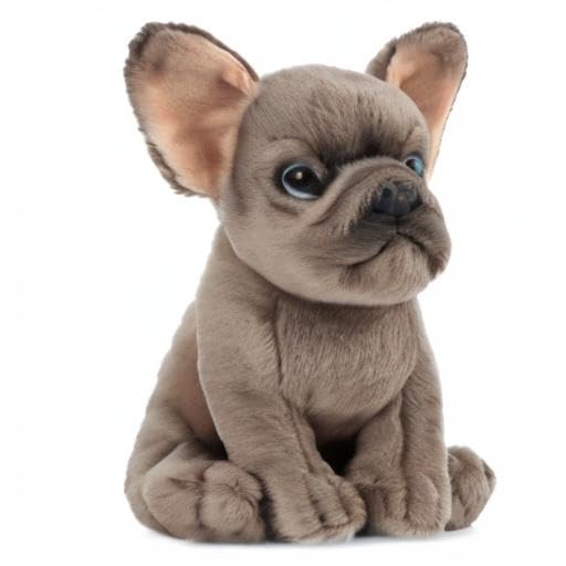Living Nature French Bulldog Puppy Plush Stuffed Animal - Soft Blue Toy for Kids, 6 inches, Model AN437