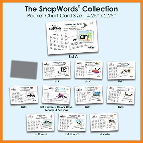 Snapwords List A Pocket Chart Cards Sight Words Flash Cards