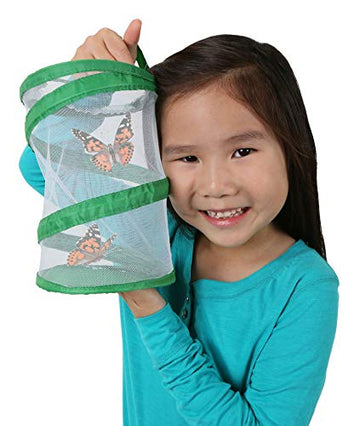 Insect Lore Mini Butterfly Habitat | Clear Mesh, Zipper, 8” Tall | Pop Up Folds Flat | Habitat For Most Insects