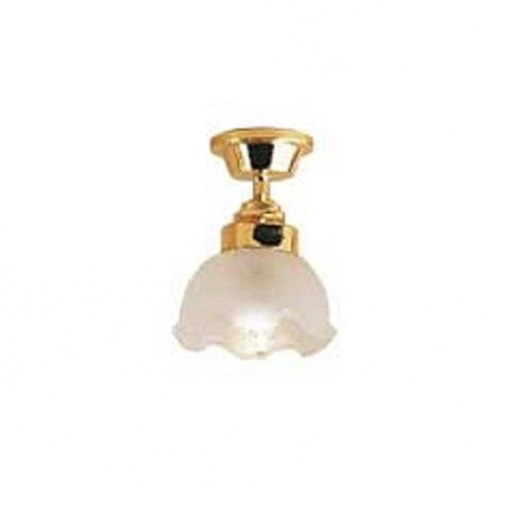 Dollhouse Miniature Ceiling Lamp With Large Fluted Shade
