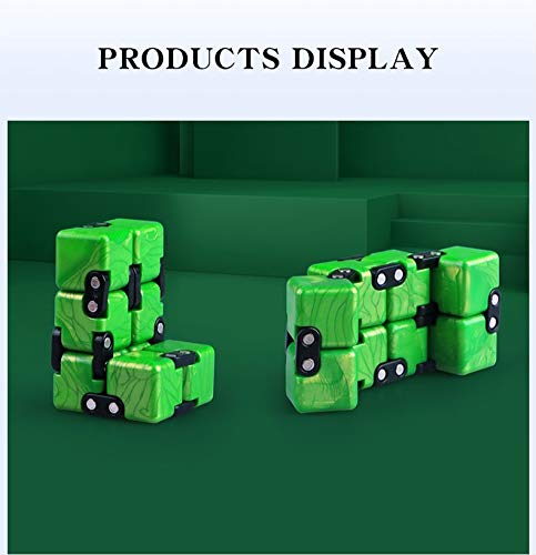 Liangcuber Qy Toys Infinity Cube Fidget Toy,Hand Killing Time Transform Cubes Best For Stress And Anxiety Relief (Emerald Green)