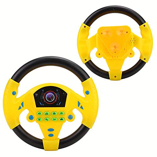 Garosa Simulated Driving Controller 21 X 3.5 X 21Cm Co-Driver Simulated Steering Wheel Educational Music Toy For Children Kids 4 5 6 Years Old (Yellow)