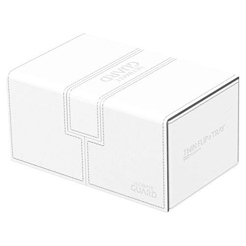 Ultimate Guard Flip 'N' Tray 160+, Deck Case For 160 Double-Sleeved Tcg Cards +Dice Tray, White/Grey, Independent Magnetic Closure & Microfiber Lining