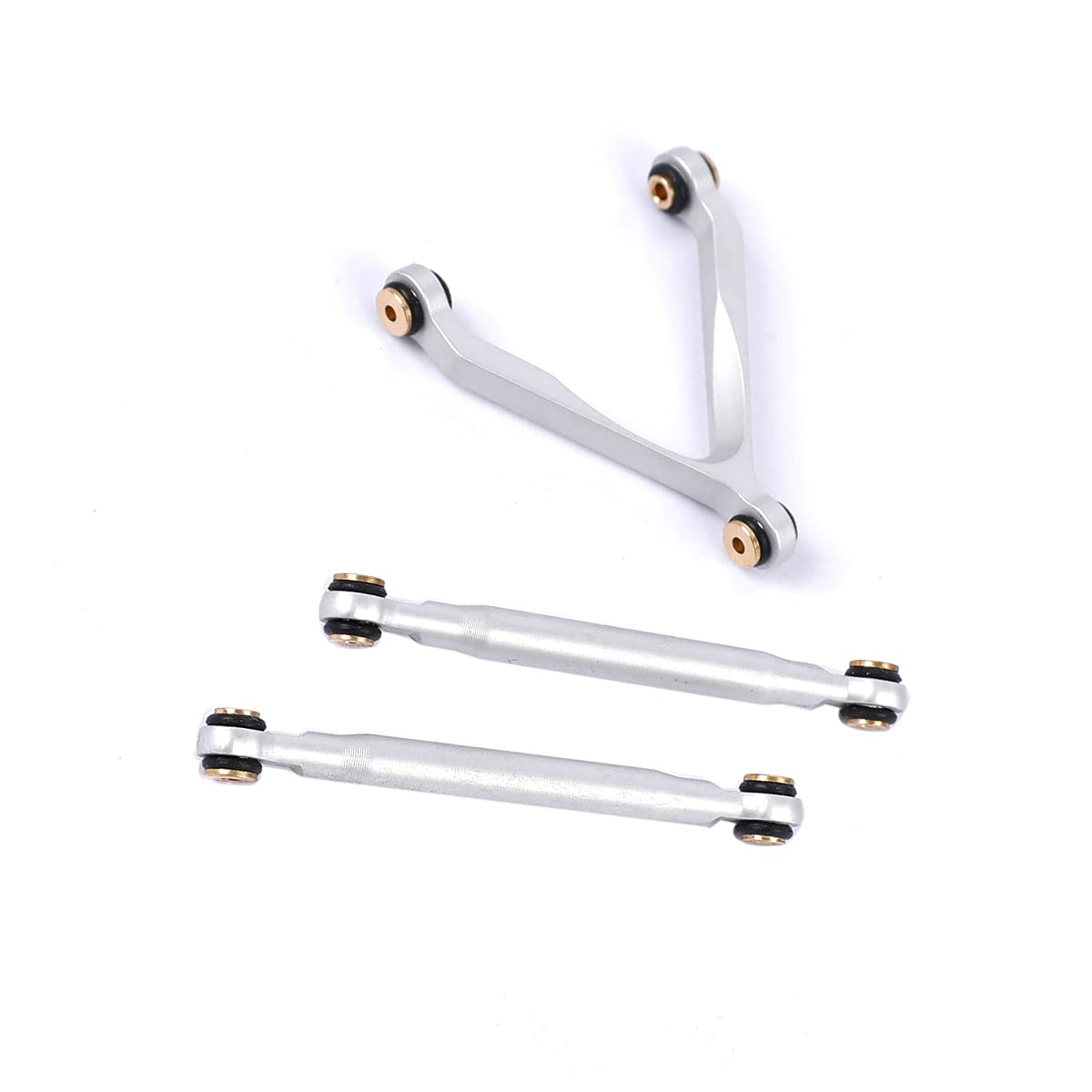 RZXYLRC Aluminum Alloy Rod Link Suspension Linkage Kit for 1/24 RC Crawler Car SCX24 Deadbolt AXI90081 AXI00004 Upgrades (Silver