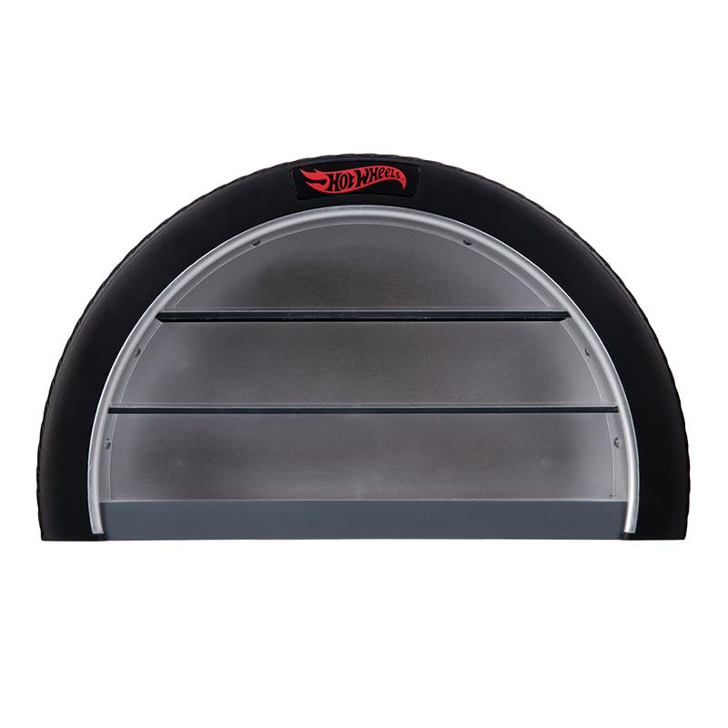 Hot Wheels Display Case Light - Officially Licensed Mattel Merchandise, Light Up Case Holds 8 Cars, Wheel Shaped Wall Moutable O