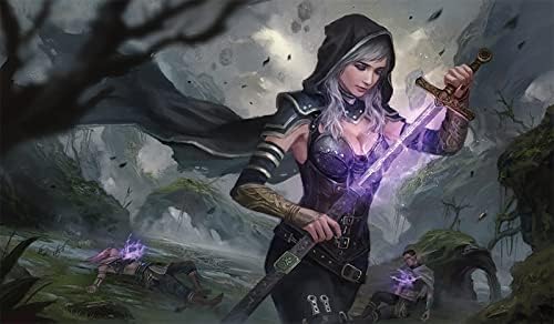 Fantasy North - Valindra - Queen'S Vanquisher - Tcg Trading Card Game Playmat And Mouse Pad - 24 X 14 Inches - Perfect For Magic
