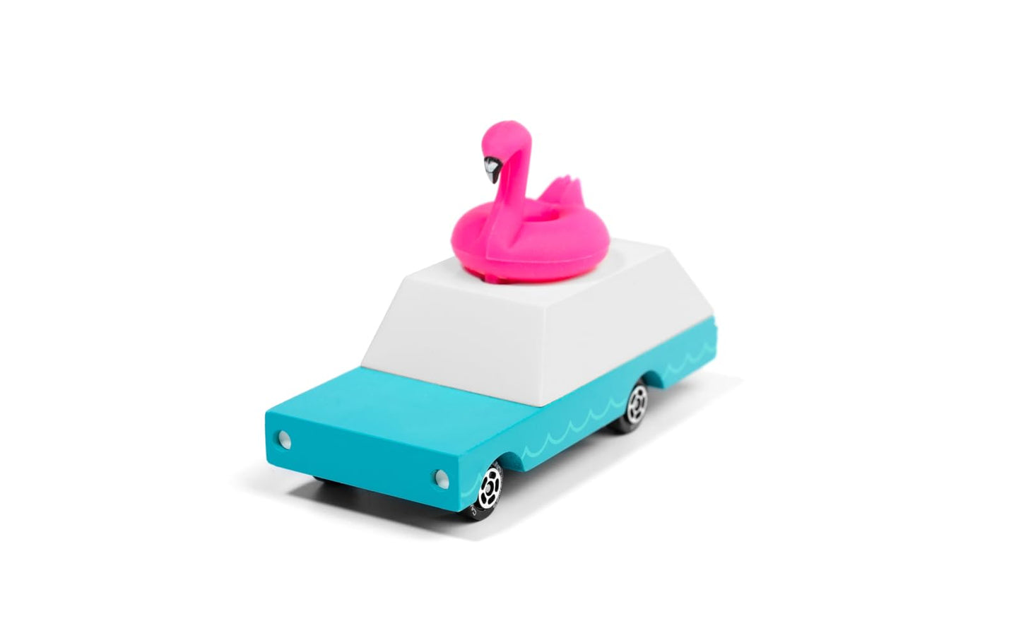 Candycar Wooden Diecast Collection - Flamingo Wagon, Premium Handcrafted Beech Wood Toy Car