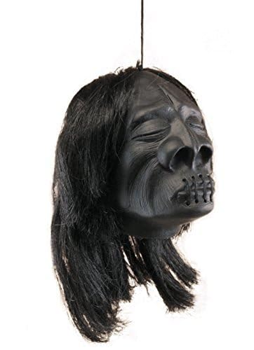 Loftus Mini Shrunken Head Hanging Halloween 3' Decoration Prop, Black