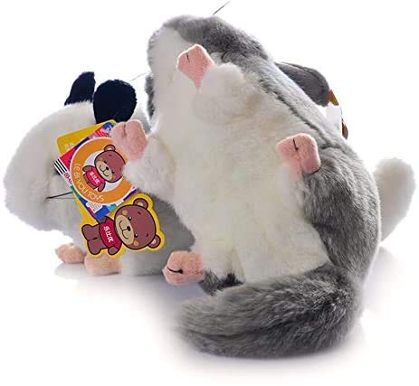 Cute Rabbit 12 Inch Chinchilla Plush Toy Stuffed Animal Toy Plush Animal Doll (Gray + White)