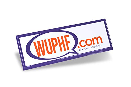 The Office Wuphf.Com Sticker - White 8.25-Inch X 2.75 -Inch With Red & Blue Print - Sitcom Social Media Startup Spoof - Great Gift For Hit Comedy Television Series Fans - For Home, Work, School