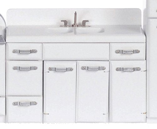Dollhouse Miniature 1950's Double Sink White #T5014