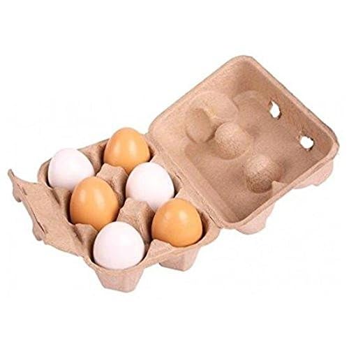 Bigjigs Toys Six Wooden Eggs in Carton