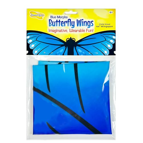 Insect Lore Blue Morpho Dress-Up Butterfly Wings - Pretend Play Costume for Kids