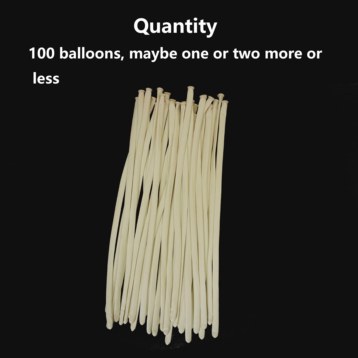 Tangser White 260 Balloons, Long Skinny Balloon Cream, 260Q Twisting Balloon 100 Pcs Beige, Globo Largo Blancos, Premium Magic C