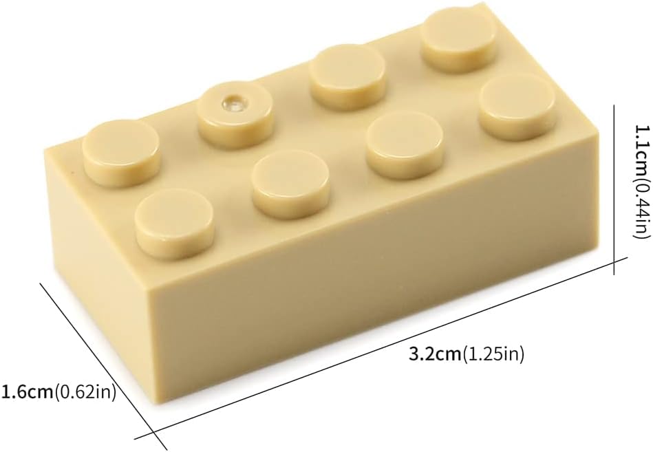 100 Piece Tan Bricks Bulk, Tan 2X4 Building Bricks Flat, Compatible With Lego Parts And Pieces: 2X4 Tan Bricks(Color: Tan)