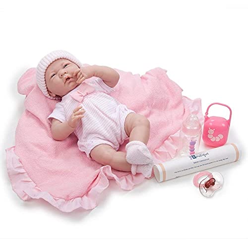 15.5' Realistic Soft Body La Newborn Doll | Jc Toys - Berenguer Boutique | 8 Piece Gift Set With Bottle, Pacifier & Accessories | Pink | Ages 2+