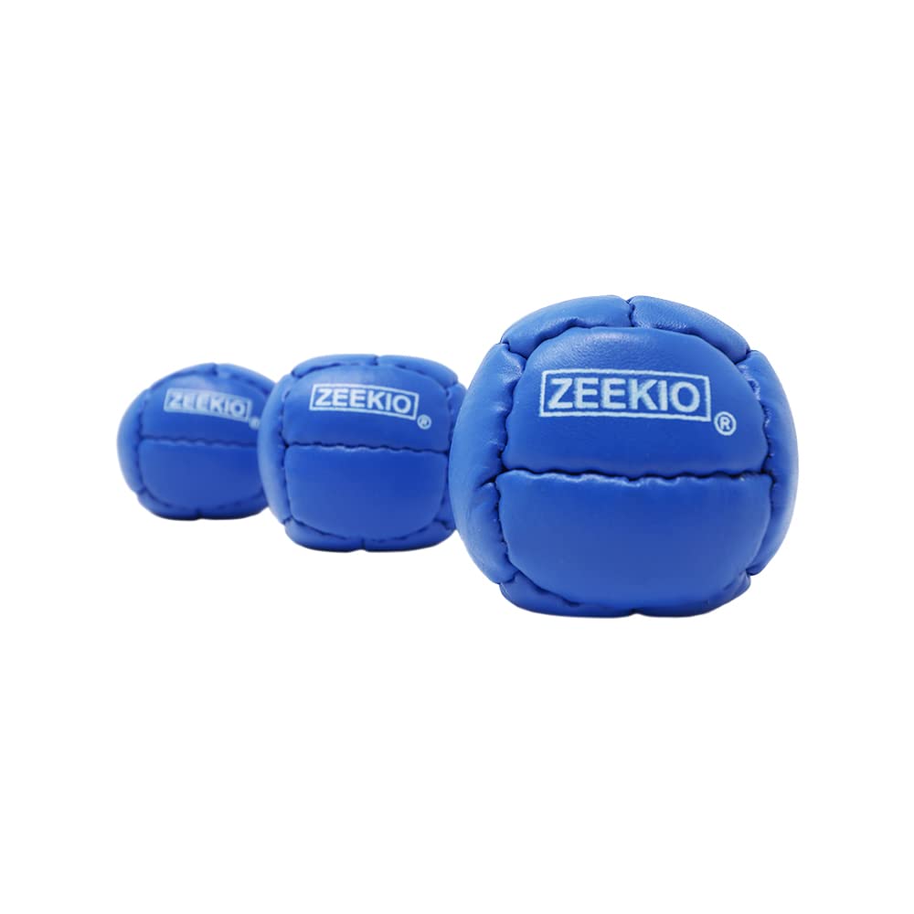 Zeekio Galaxy Juggling Balls - enhanced 12 Panel Genuine Leather Balls - 130g - 67mm - Pack of 3 (Blue)