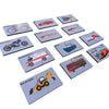 Educational Puzzle Cards Set for Kids with Vehicles, Sea Animals and Wildlife, 27 TwoPiece Learning Cards.