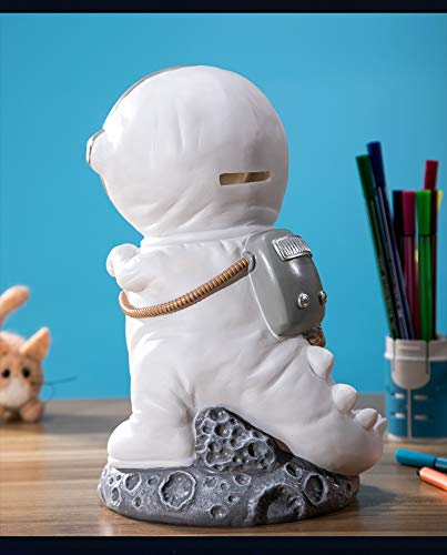 Massjoy Creative Resin Dinosaur Astronaut Piggy Bank Coin Bank Saving Pot Money Box.