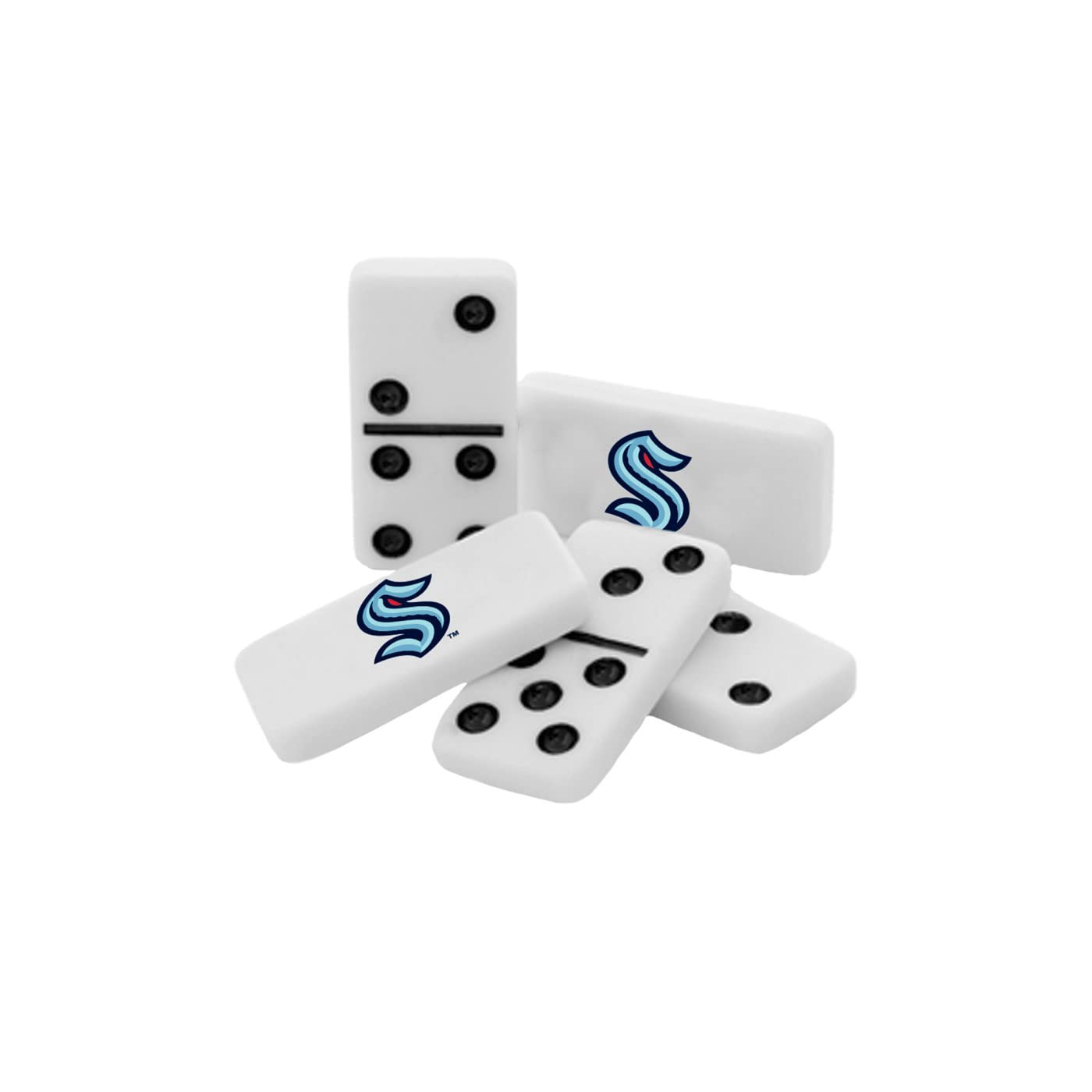 MasterPieces Game Day - NHL Seattle Kraken - 28 Piece Team Logo Double Six Domino Set