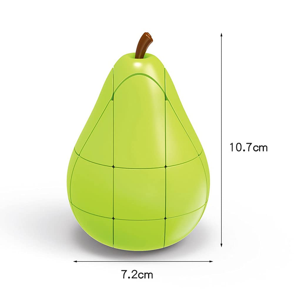 Yealvin 3D Fruit Cube 3  3 Magic Speed Cube Children's Educational Toys Puzzle Cube Brain Teaser (Pear)