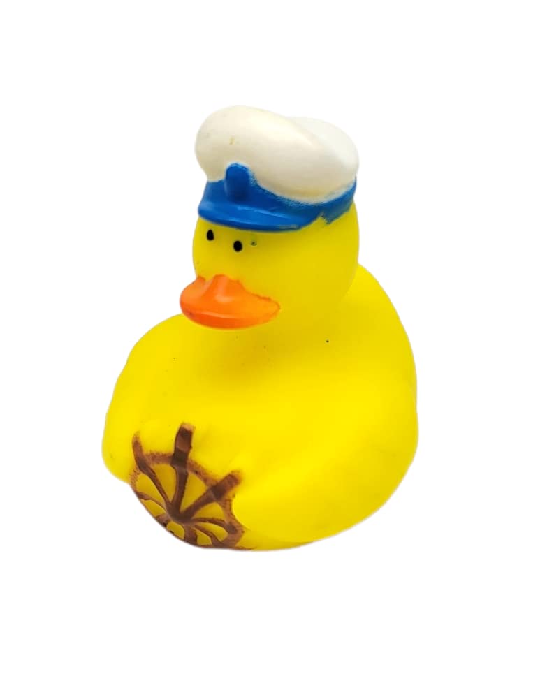 Cool Rubber Ducks (2') Standard Size. (12 Pack) Cute Duck Bath Tub Pool Toys. (Nautical Rubber Duckies)