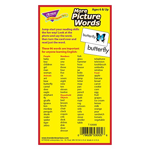 Trend Enterprises: More Picture Words Skill Drill Flash Cards, Great For Skill Building And Test Prep, Photo Cues, Builds Vocabulary, 96 Cards Included, For Ages 6 And Up