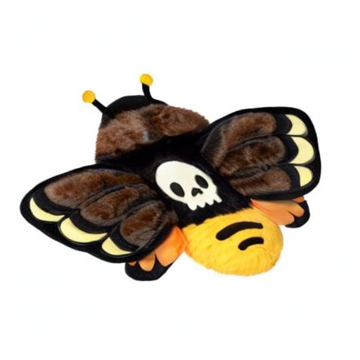 Squishable Mini Death's-Head Hawkmoth Plush Toy - 6 Inch, Brown and Black, Polyester Material, Model 841024120318