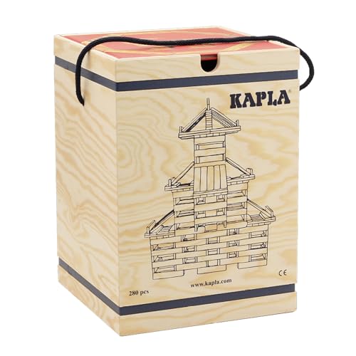Kapla Wooden Construction Set - 280 Building Planks In A Chest With Art Book - For Ages 3+