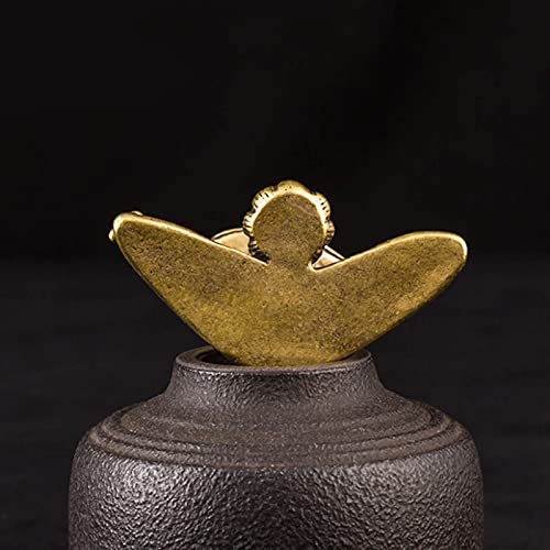 Acxico 1Pcs Solid Brass Frog Figurine Small Frog Statue House Ornament Animal Figurines