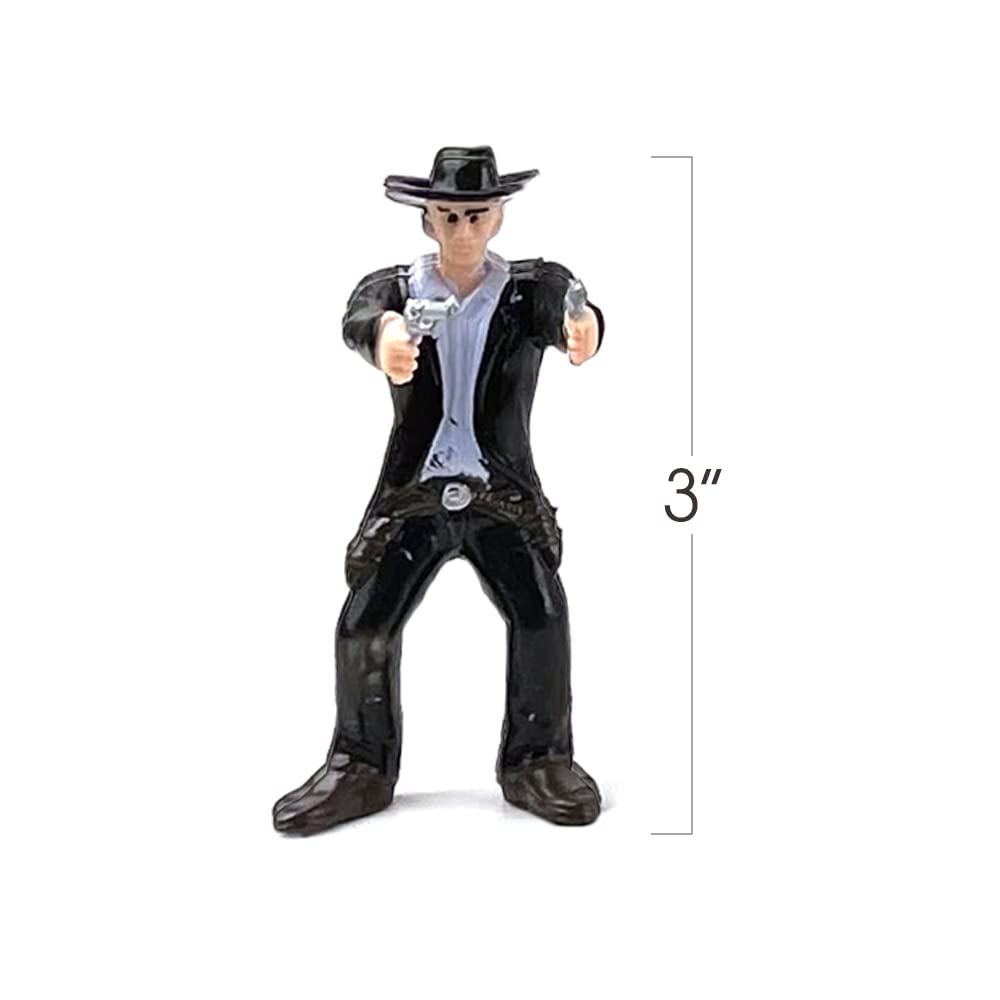 Artcreativity Cowboy & Indian Action Figures Set Of 12 - Realistic Details, Free-Standing, Party Decor & Favors For Kids