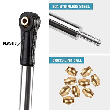 INJORA High Clearance 4 Links Set Stainless Steel Links Set for SCX24 C10 JLU Bronco Base Camp Axial 1/24 RC Crawler Car Upgrade