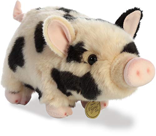 Aurora® Adorable Miyoni® Tots Pot-Bellied Piglet Spotted Stuffed Animal - Lifelike Detail - Cherished Companionship - Pink 11 Inches