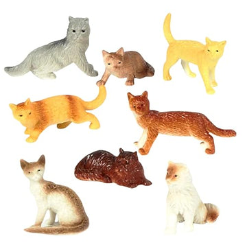 U.S. Toy Assorted Plastic 2'' Cat Figure Toys (12)