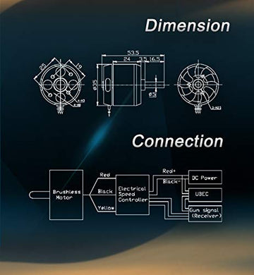 FLASH HOBBY Brushless Motor 3536 RC Outrunner Motor Electric DC Motor for Helicopter UAV Multicopter RC Plane Fixed Wing & Robot
