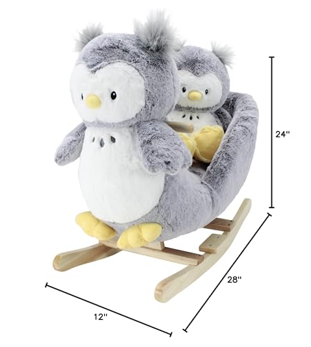 Soft Landing | Darling Duos | 2-Piece Plush & Joyride Character Rocker Bundle - Grey Owl