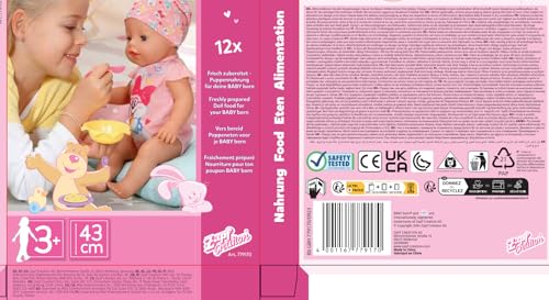 BABY born Food Sachets for Doll - Easy for Small Hands, Creative Play Promotes Empathy and Social Skills, for Toddlers 3 Years a